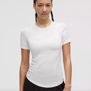 NWT! Lululemon 'Hold Tight' Short-Sleeve Shirt White Size 6 SOLD OUT